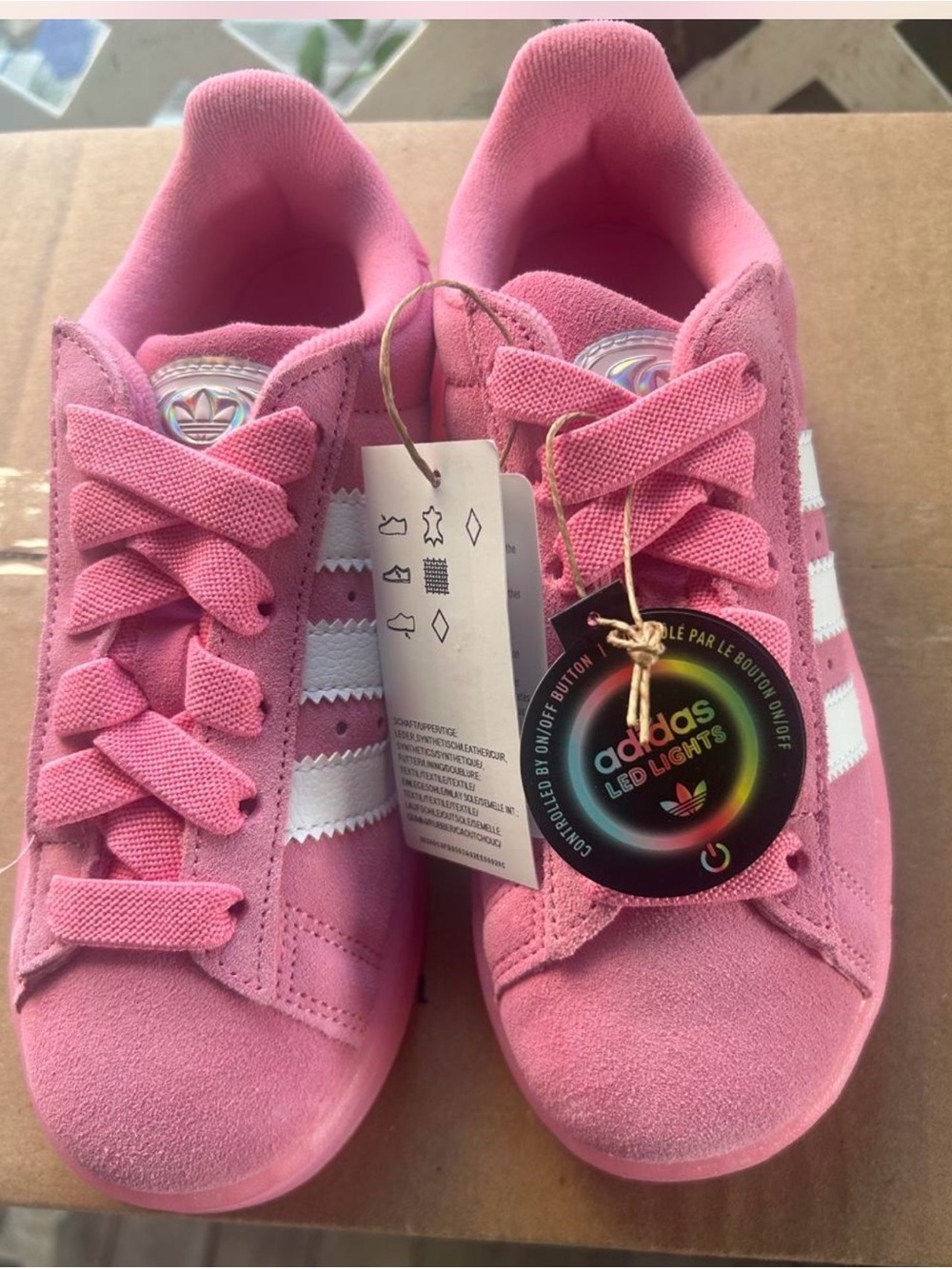 Adorable adidas Kids Pink Suede Sneakers with White Stripes